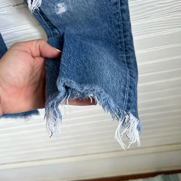 We The Free Maggie Mid Rise Distressed Jeans Button Fly Ripped Denim Size 28 - Picture 7 of 11